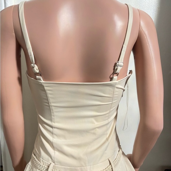 NWT ITZABELLA Women’s Chic Cream Pleated Mini Dress Taupe - Picture 10 of 16